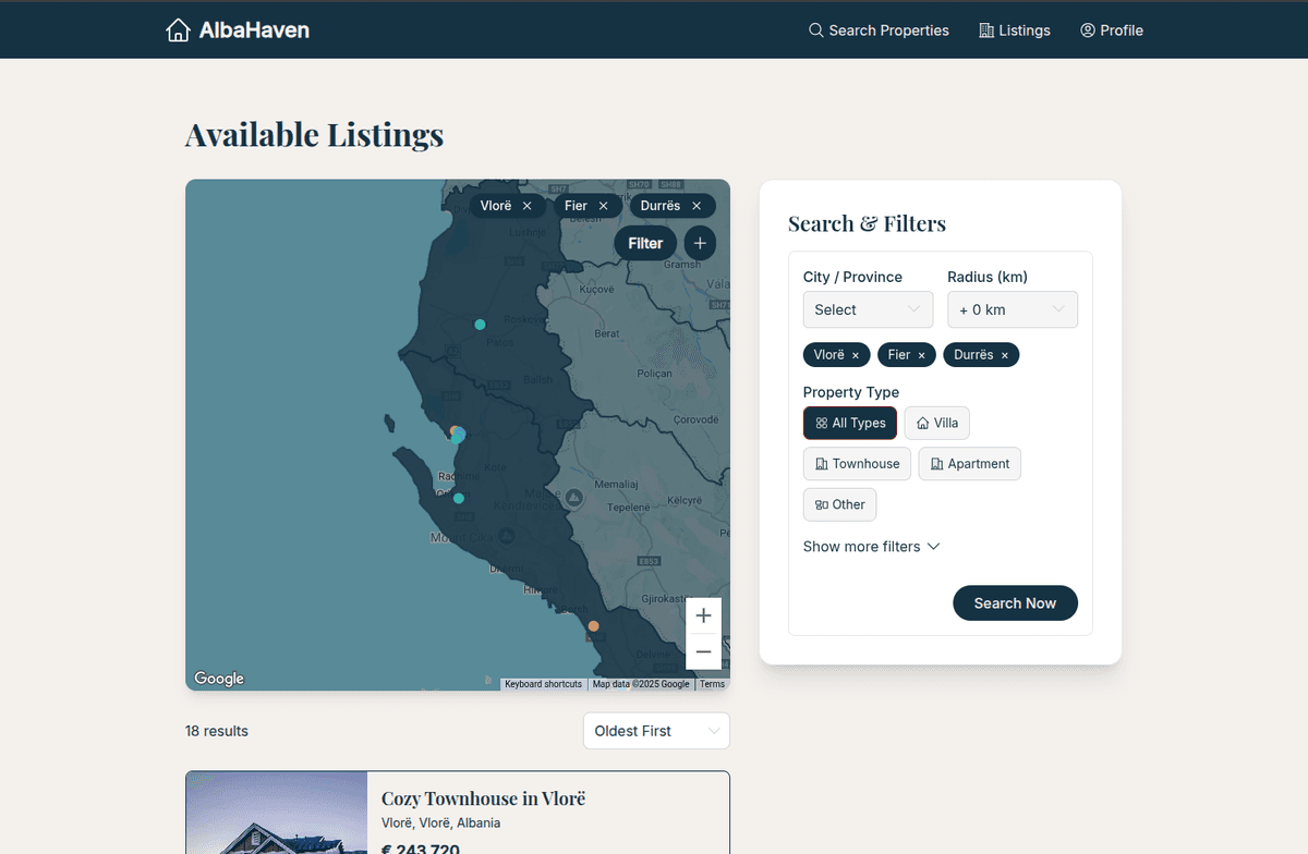 AlbaHaven - Agent Listing Management