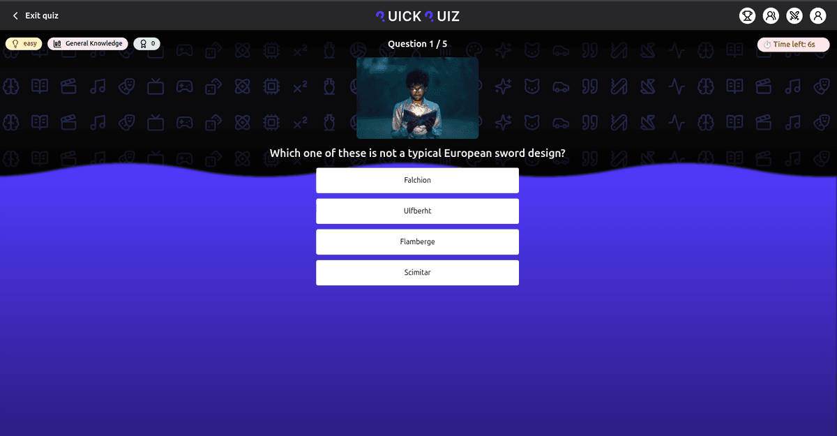 QuickQuiz - Gameplay Interface