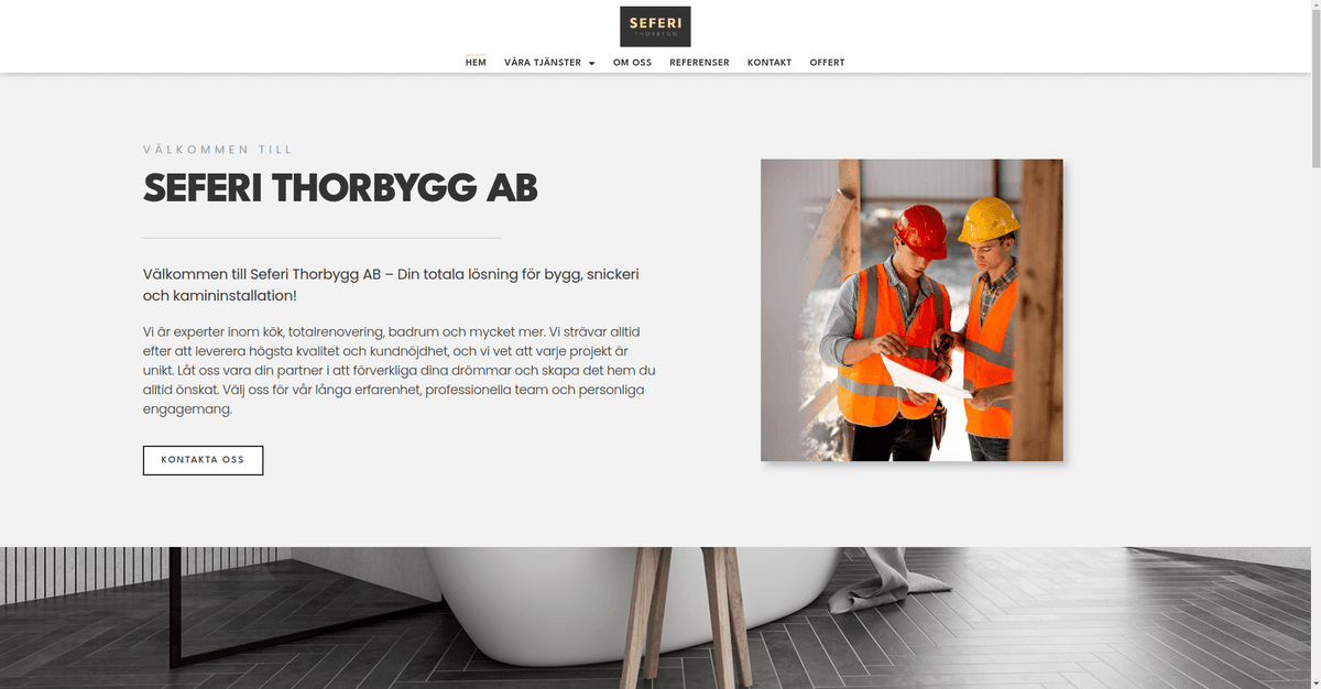 ThorBygg AB - startsida med företagsöversikt