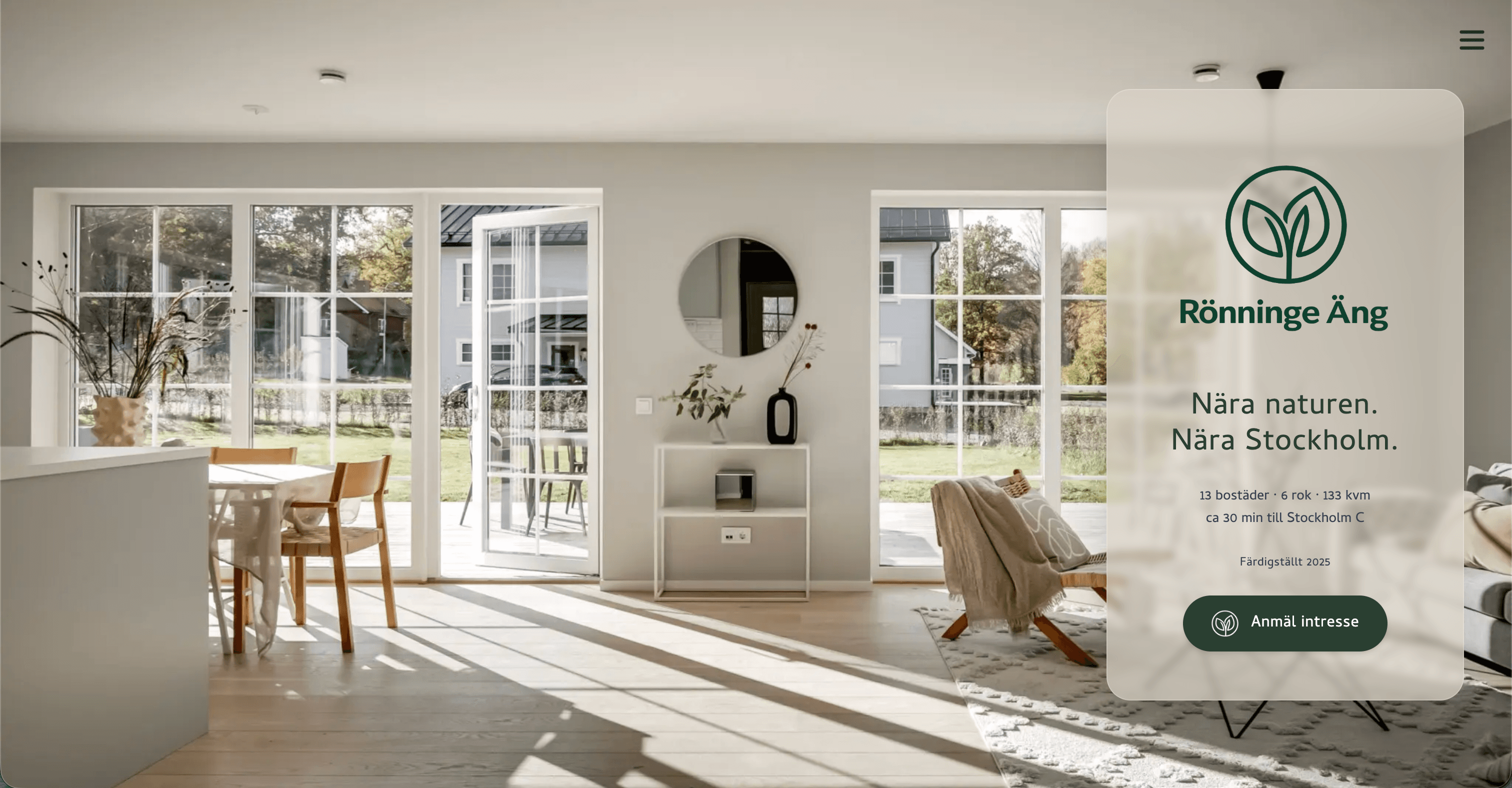 BRF Rönninge Äng residential development landing page