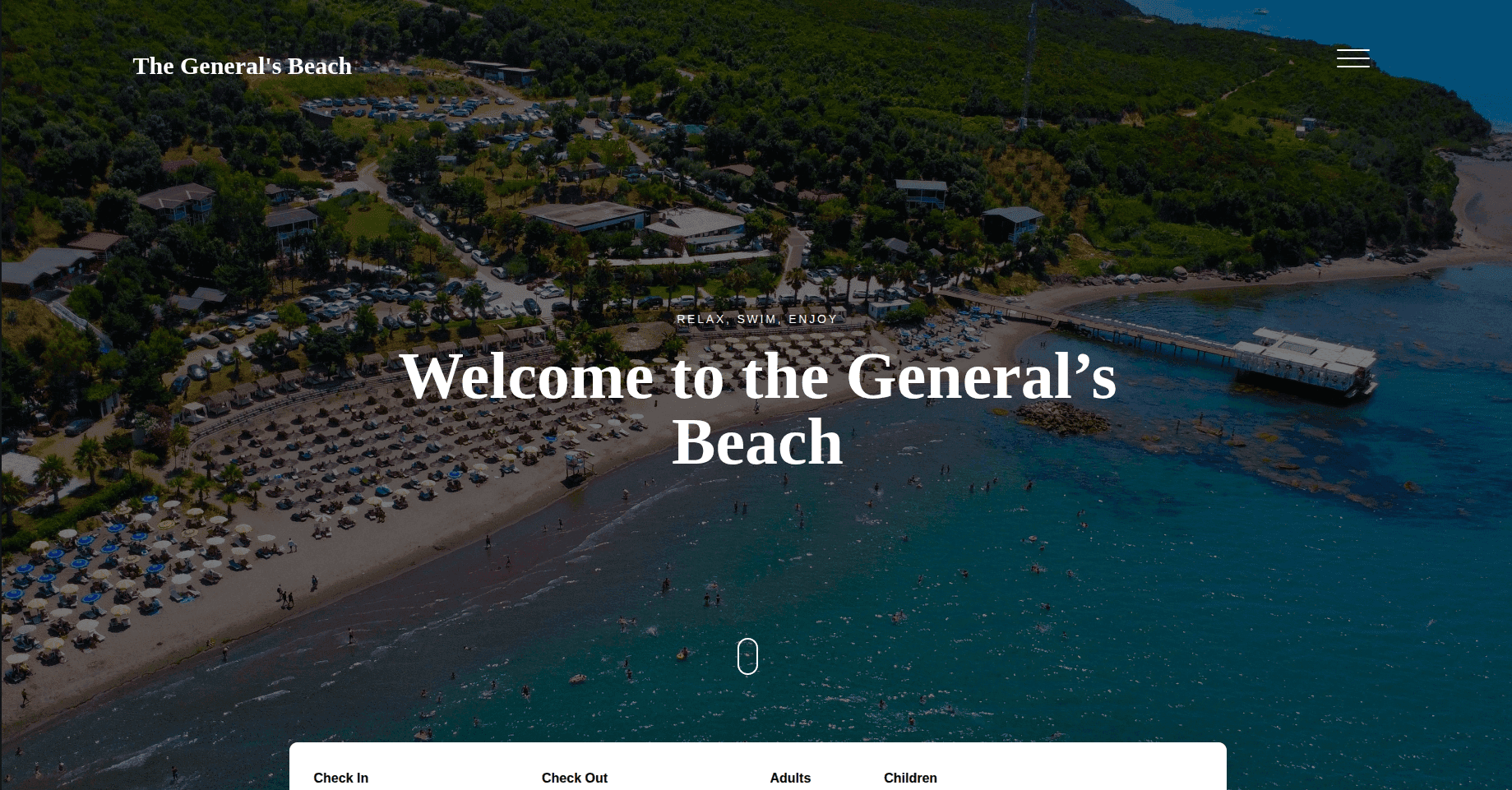 The General's Beach – Hospitality Website