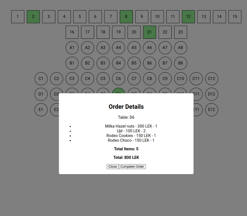 General Beach Bar – ordersystem