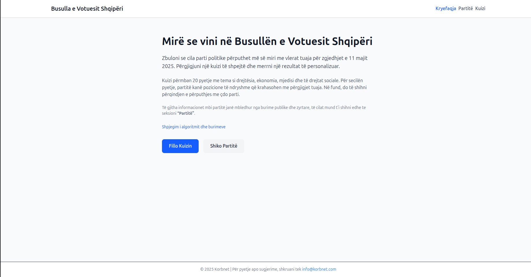 ZgjedhjetShqiptare.com – röstkompass-plattform